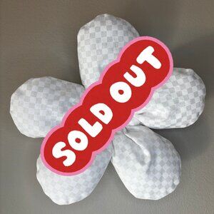 Checkered Check White Flower Scrunchie Handmade